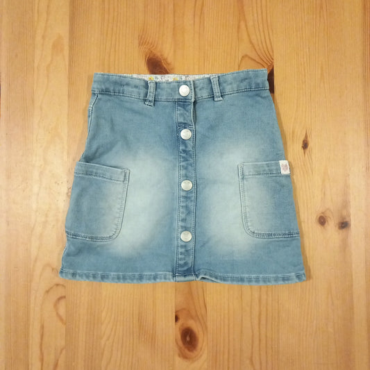 Denim Skirt With Adjustable Waistband - Girls 5-6 years - Nutmeg