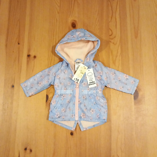 Floral Shower Resistant Jacket (BNWT) - Girls 0-3 months - Peacocks