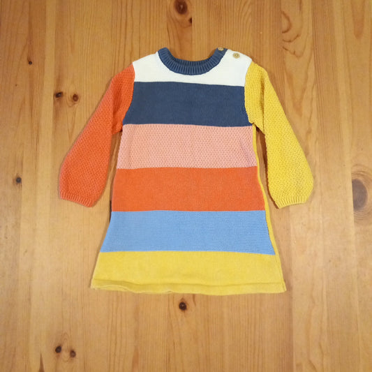 Colourful Knitted Tunic - Girls 9-12 months - Nutmeg