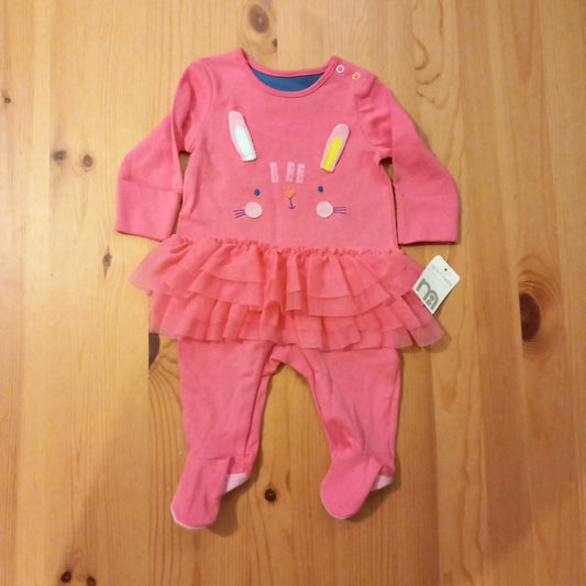 Pink Frilly Bunny Sleepsuit (BNWT) - Girls up to 3 months - Mothercare