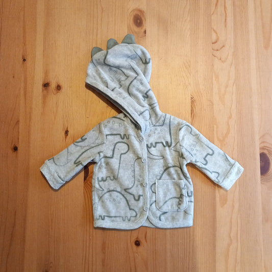 Grey Dinosaur Soft Feel Hooded Cardigan - Boys First Size - George