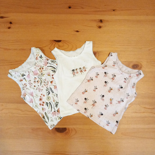 3 x Vests (Fairies and Floral) - Girls 2-3 years - Next