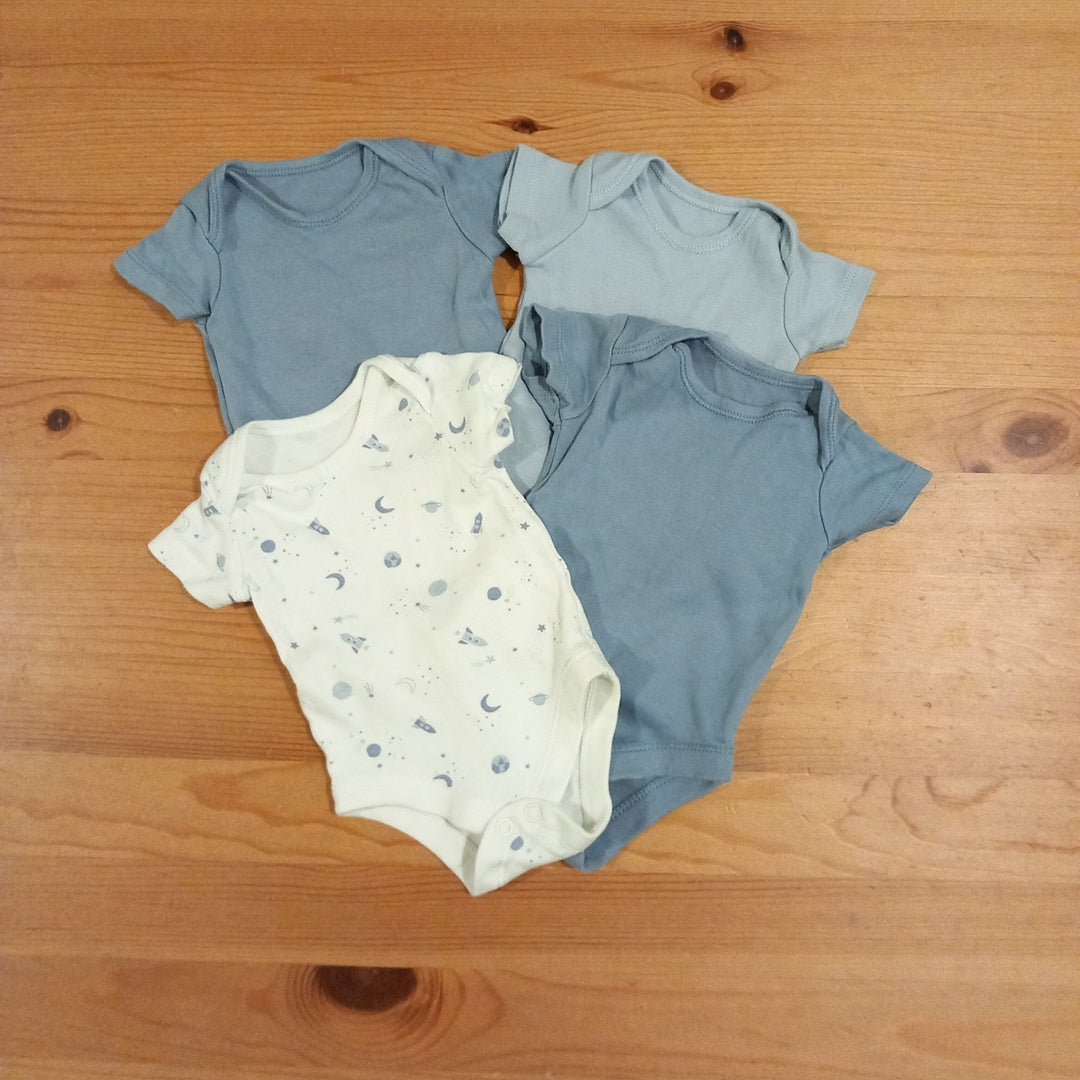 4 x Short Sleeve Bodysuits - Boys Newborn - TU