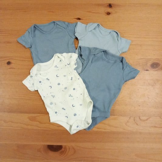 4 x Short Sleeve Bodysuits - Boys Newborn - TU