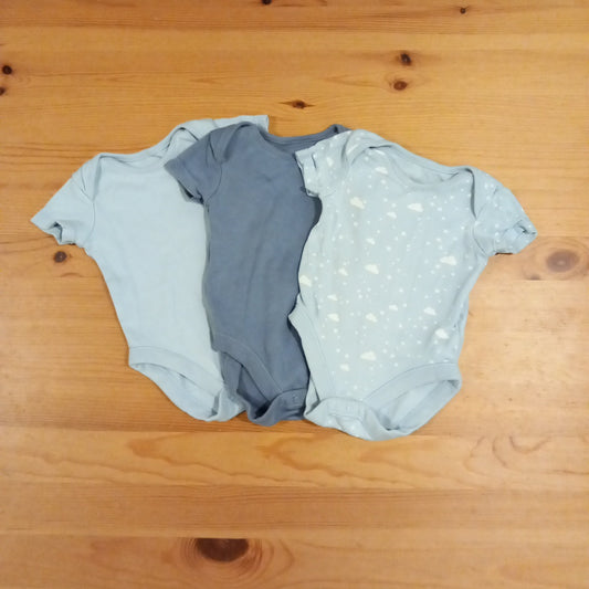 3 x Short Sleeve Bodysuits - Boys up to 3 months - F&F