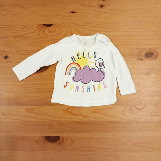 'Hello Sunshine' Glittery Long Sleeve Top - Girls 3-6 months - F&F