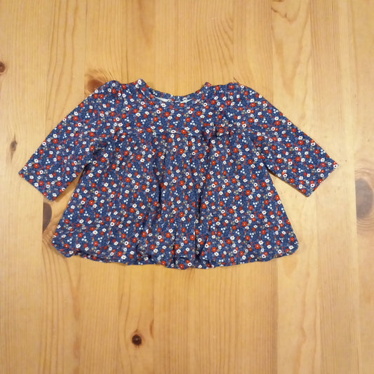 Navy Floral Long Sleeve Top - Girls up to 1 month - TU