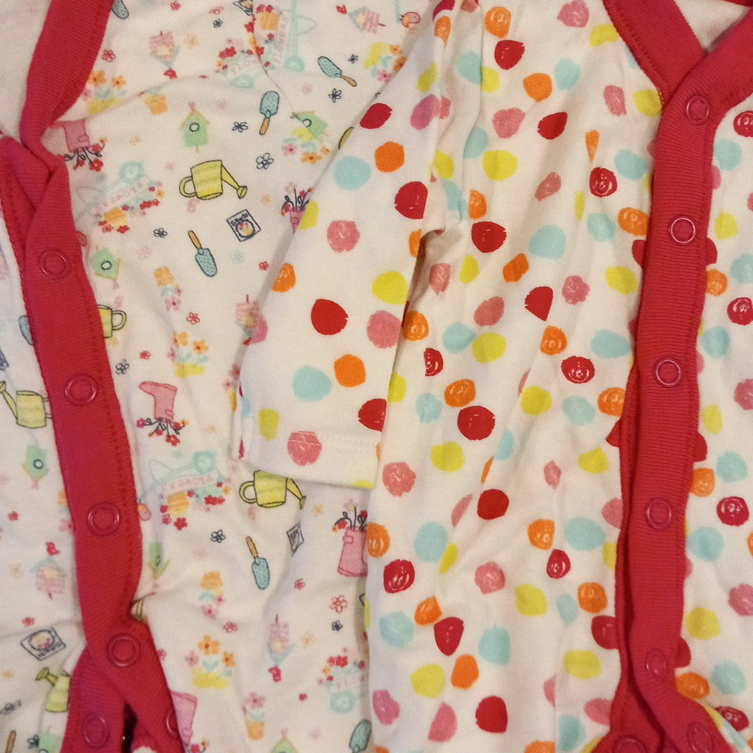 2 x Colourful Sleepsuits - Girls up to 1 month - F&F
