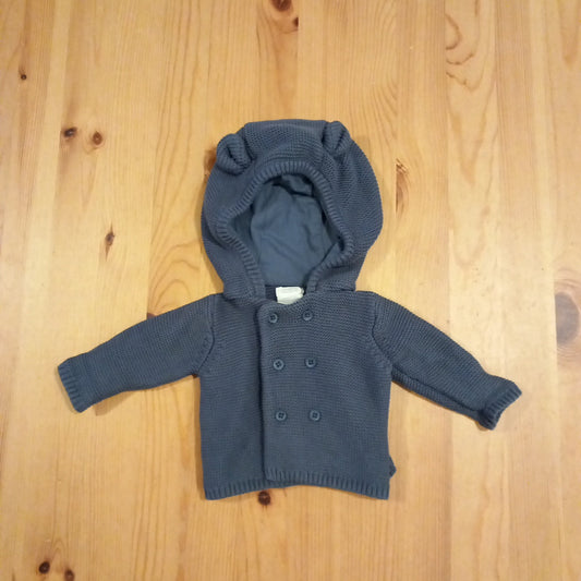 Navy Hooded Cardigan With Ears - Unisex Newborn - Mamas & Papas