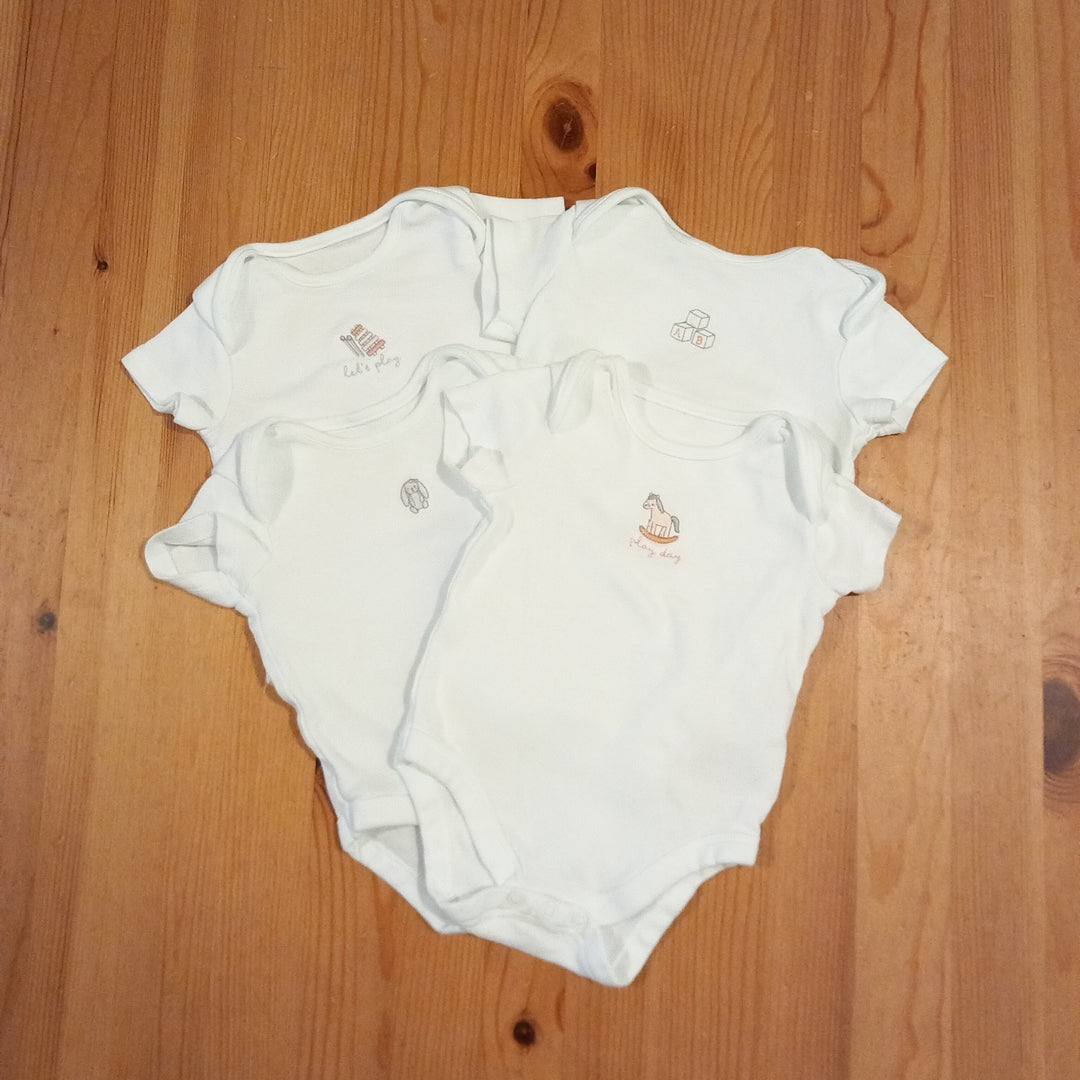 4 x Short Sleeve Bodysuits - Girls 3-6 months - Mothercare