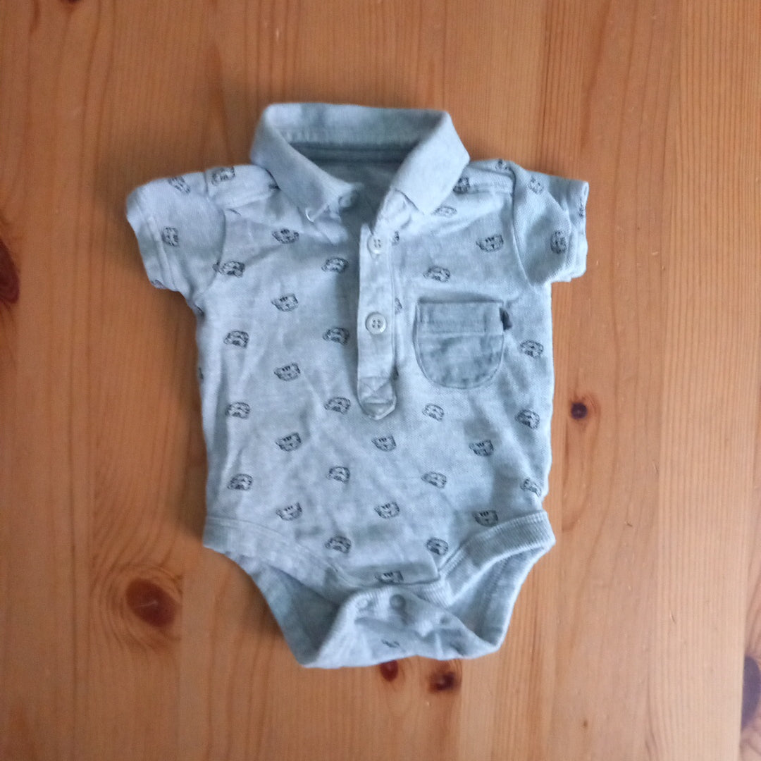 3 x Animal Polo Shirt Style Bodysuits - Boys First Size - George