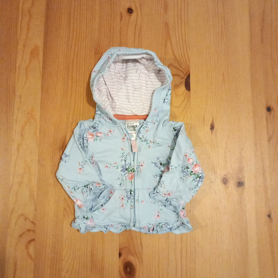 Light Blue Floral Hoodie - Girls 0-3 months - Peacocks