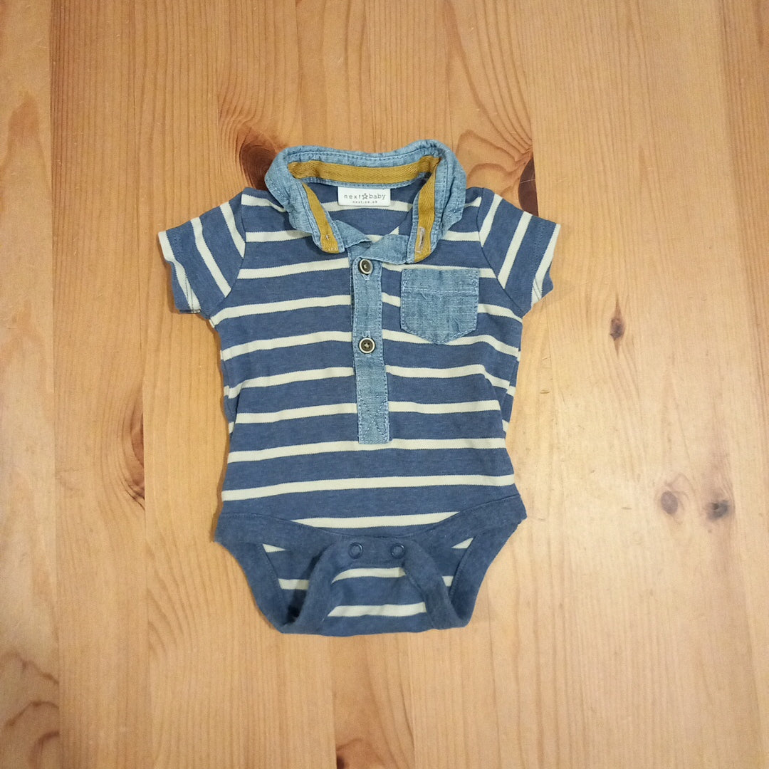 Striped Polo Shirt Style Bodysuit - Boys up to 1 month - Next