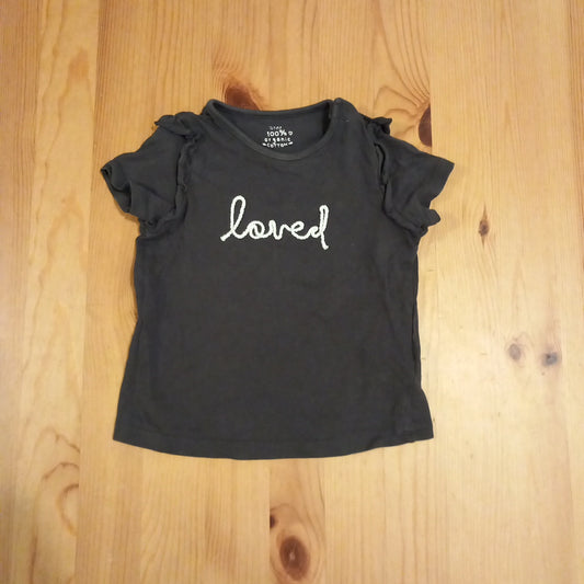 'Loved' T-Shirt - Girls 9-12 months - F&F