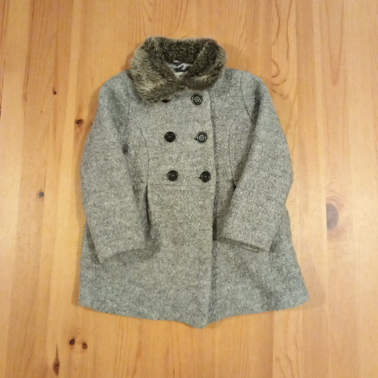 Grey Woollen Coat - Girls 5-6 years - Young Dimension