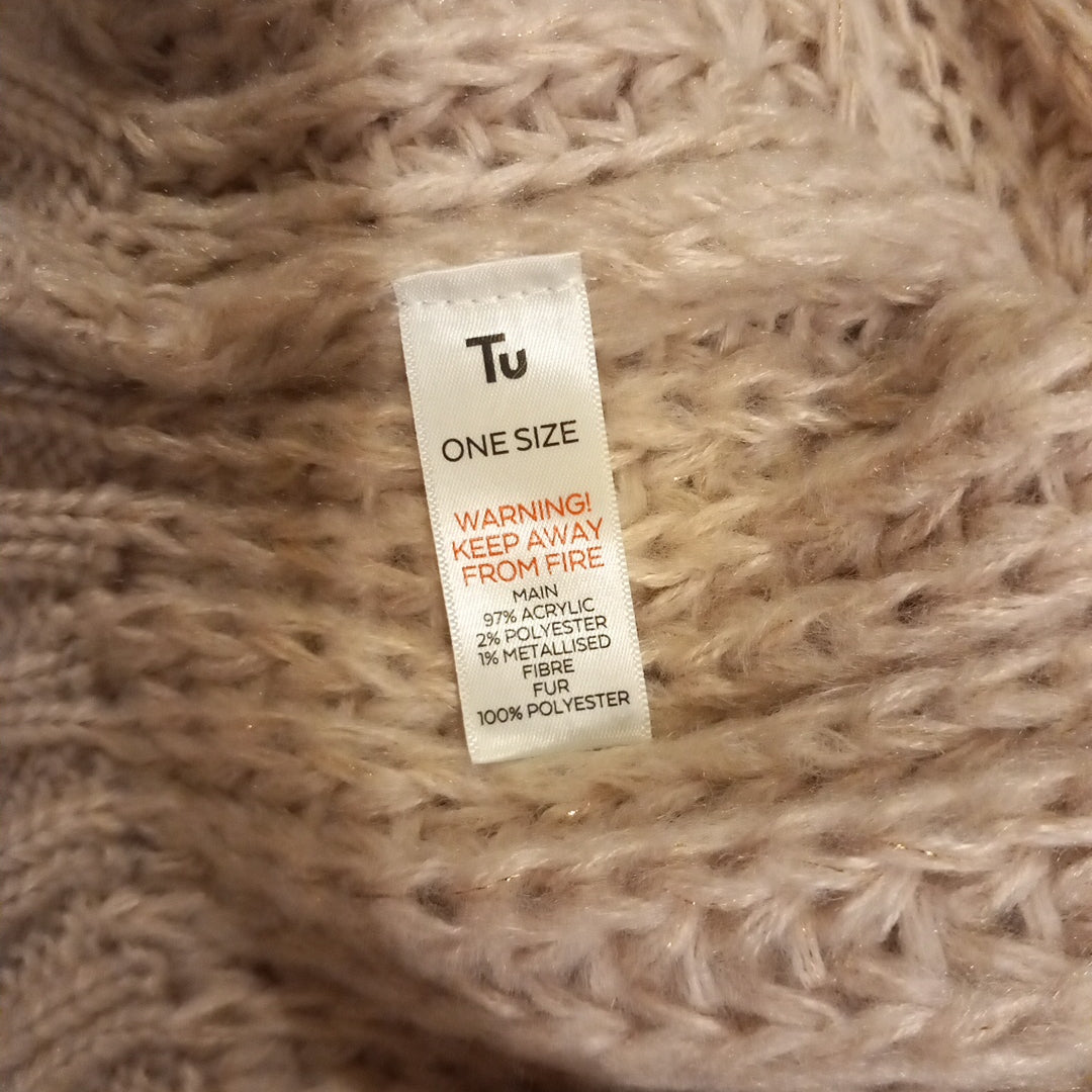 Pink Glittery Knitted Poncho (BNWT) - Girls One Size - TU