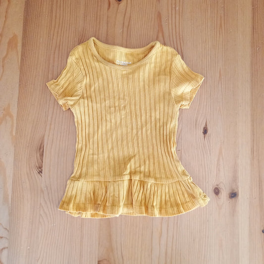 Yellow Ribbed T-Shirt - Girls 12-18 months - Primark