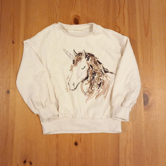 Cream Sequined Unicorn Sweatshirt - Girls 9 years - Next