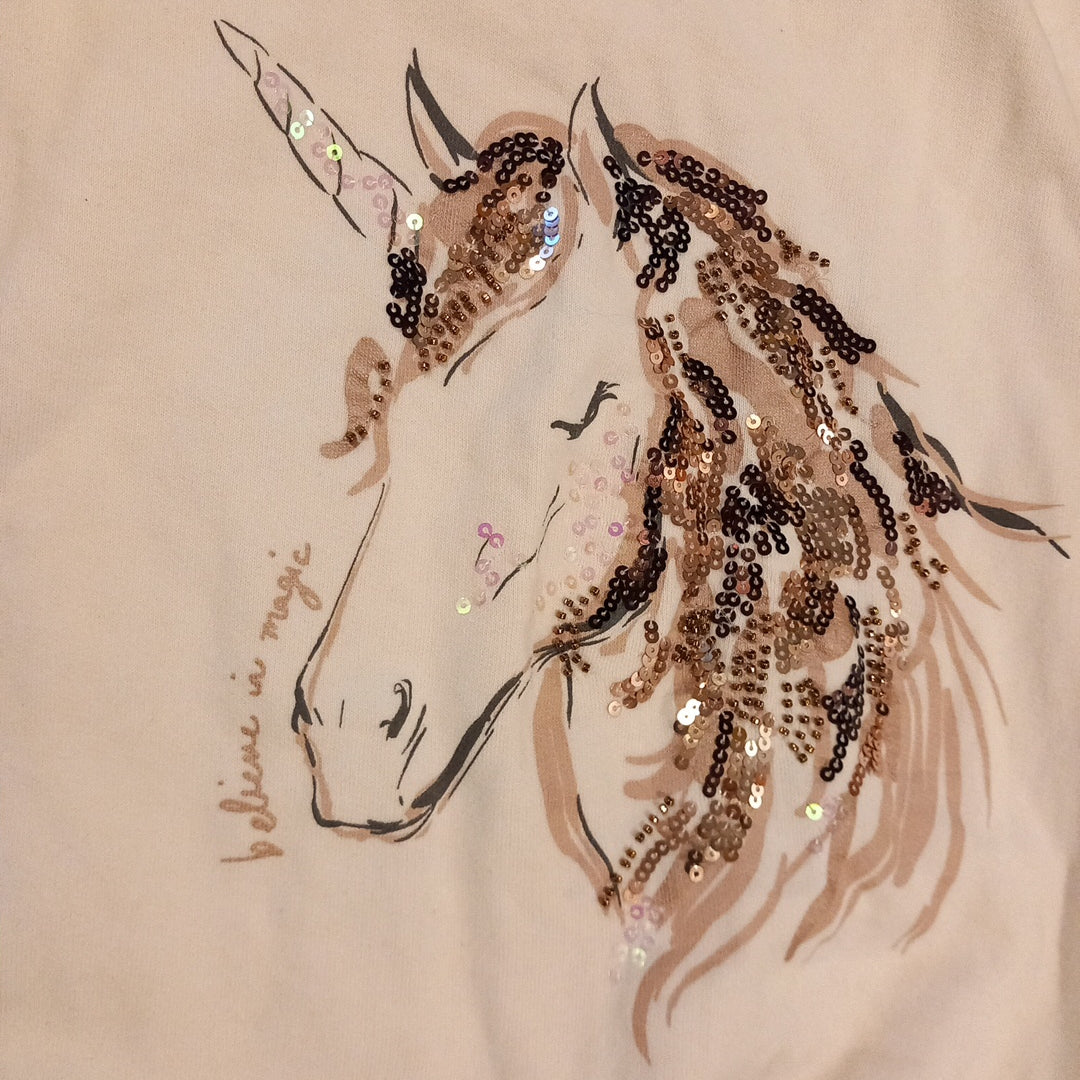 Cream Sequined Unicorn Sweatshirt - Girls 9 years - Next