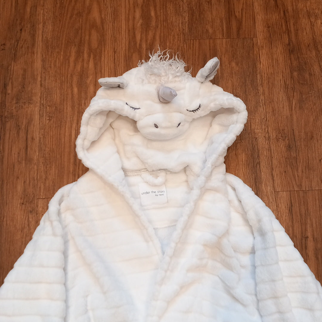 White Unicorn Furry Dressing Gown - Girls 7-8 years - Next