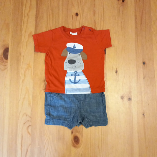 Sailor Dog All In One Short Sleeve Bodysuit - Boys 6-9 months - Next