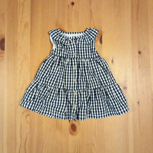 Black & White Button Front Lined Sleeveless Dress- Girls 6-9 months - F&F