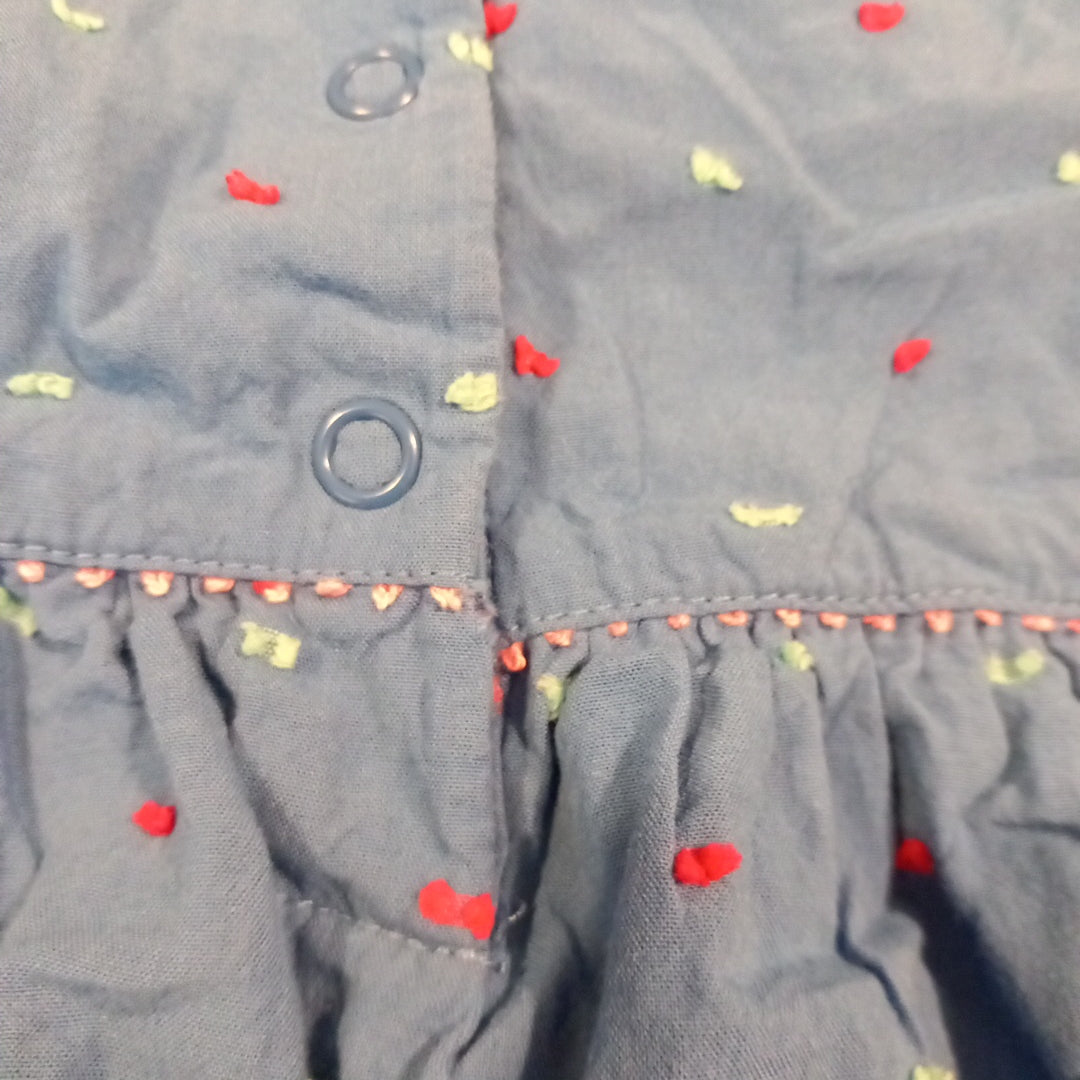 Blue Lined Organic Cotton Frugi Dress - Girls 3-6 months - Frugi