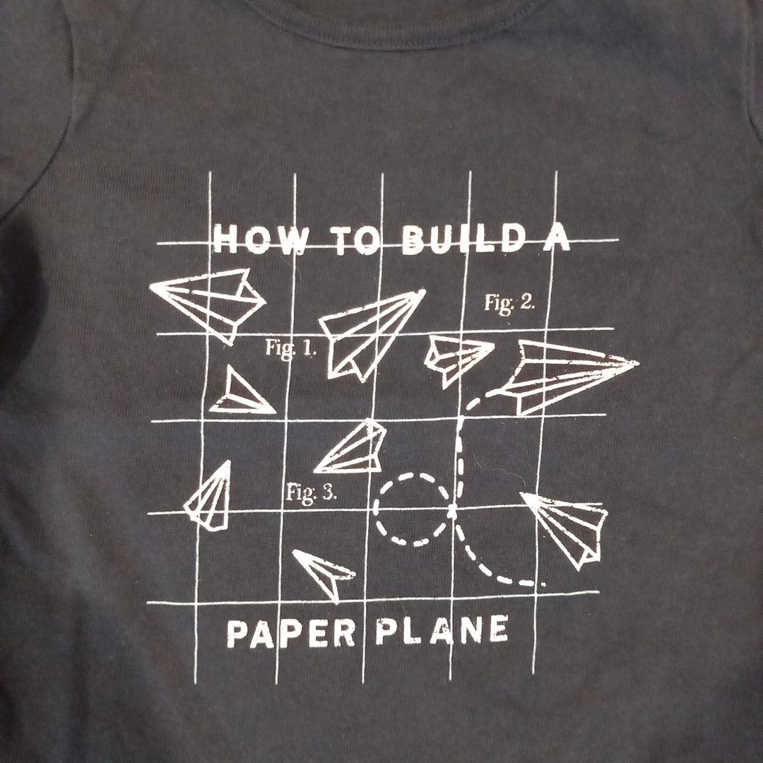 Navy 'How To Build A Paper Plane' T-Shirt - Boys 6-9 months - Next