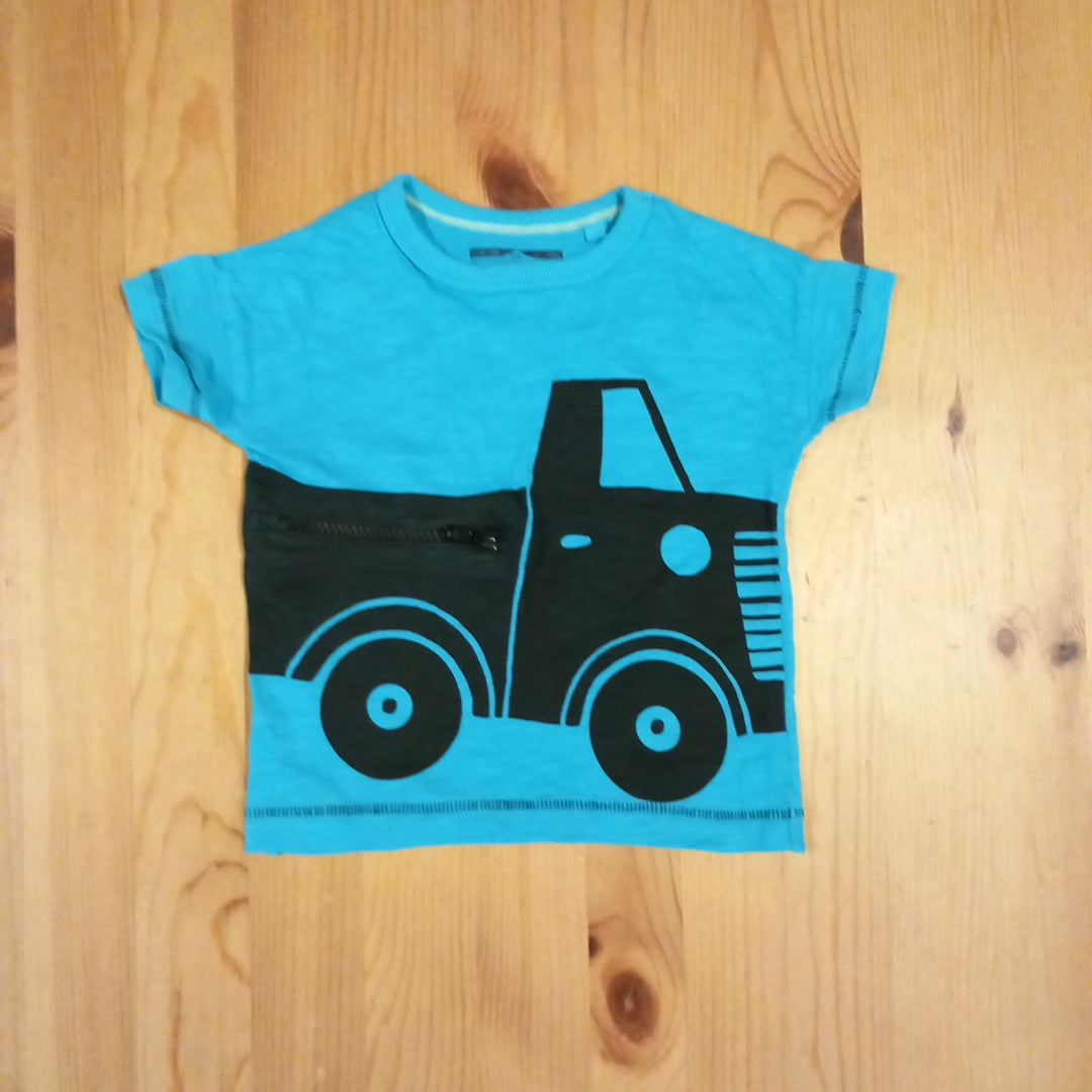 Blue Zip Detail Truck T-Shirt - Boys 6-9 months - Next