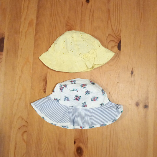 2 x Sun Hats - Girls 12-18 months - Mixed Brands