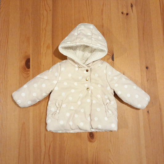 Light Pink White Spots Thick Coat - Girls 12 months - La Redoute