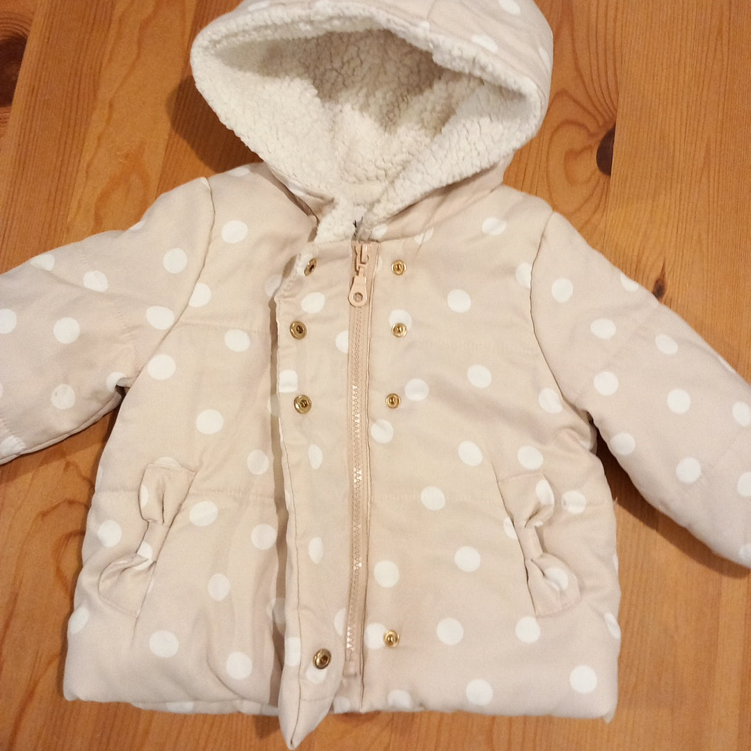 Light Pink White Spots Thick Coat - Girls 12 months - La Redoute