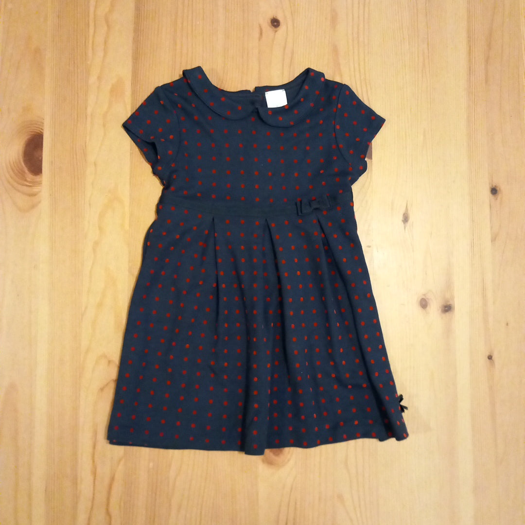 Navy Red Spot Dress - Girls 12-18 months - Jasper Conran Junior