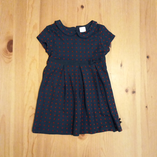 Navy Red Spot Dress - Girls 12-18 months - Jasper Conran Junior