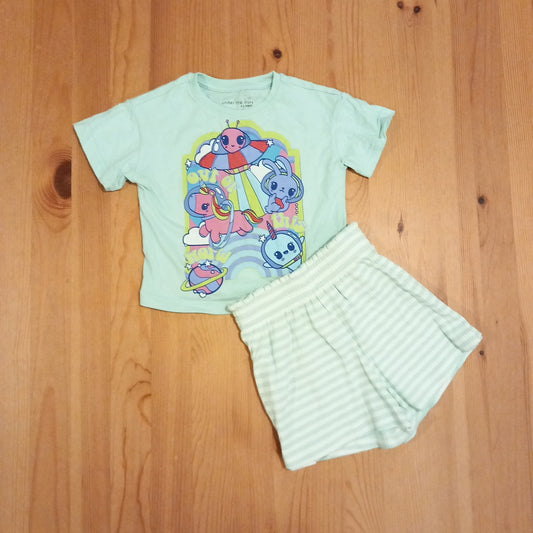 Mint 'Out Of This World' Shorts Pyjamas - Girls 18-24 months - Next
