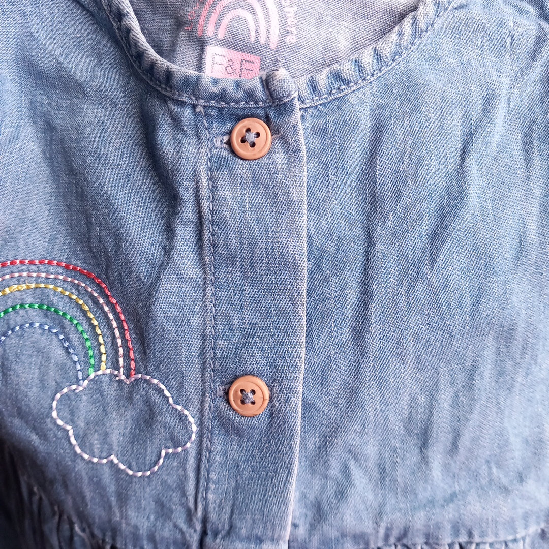 Long Sleeve Denim Dress - Girls 2-3 years - F&F