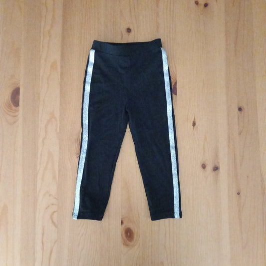 Black Leggings With Silver Stripes - Girls 2-3 years - TU