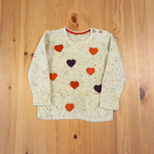 Knitted Hearts Jumper - Girls 3-4 years - M&S