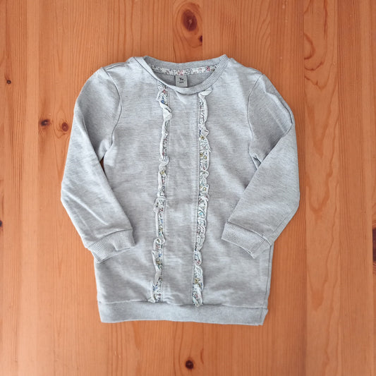 Lightweight Grey Floral Detail Sweatshirt - Girls 2-3 years - TU