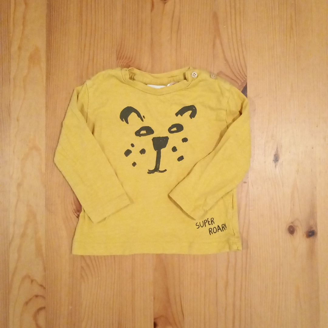 Mustard 'Super Roar' Long Sleeve Top - Boys 3-6 months - Zara