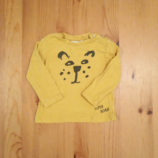 Mustard 'Super Roar' Long Sleeve Top - Boys 3-6 months - Zara