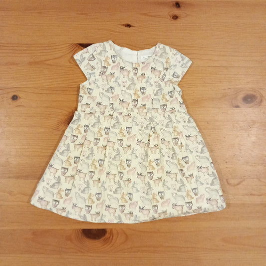 Lined Short Sleeve Animals Dress - Girls 6-9 months - Next