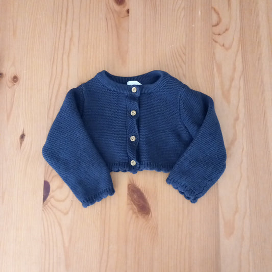 Navy Cropped Cardigan - Girls 6-9 months - F&F