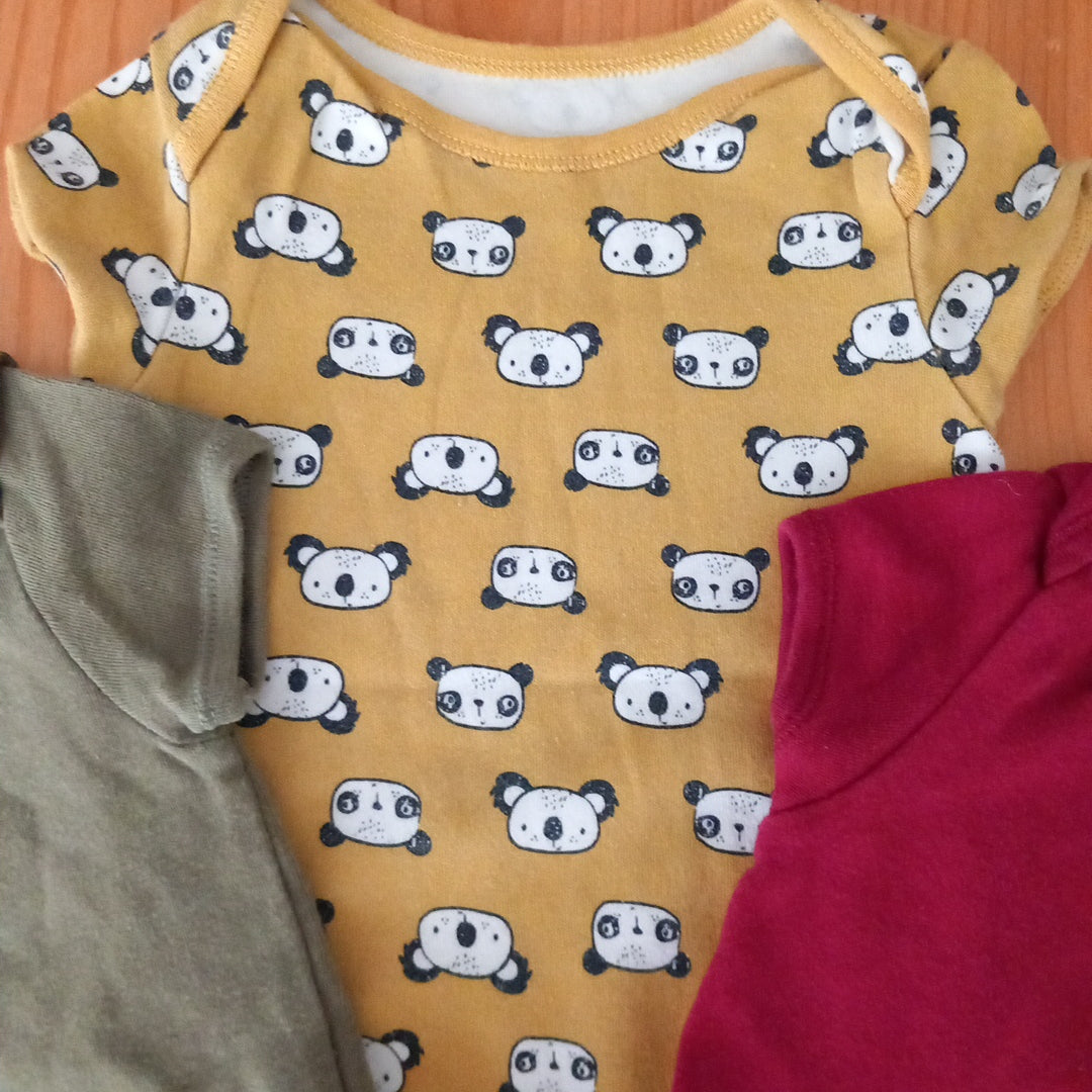 3 x Short Sleeve Bear Bodysuits - Unisex 6-9 months - Primark