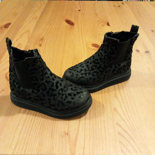 Glittery Animal Print Boots - Girls Infant Size 9 - Matalan