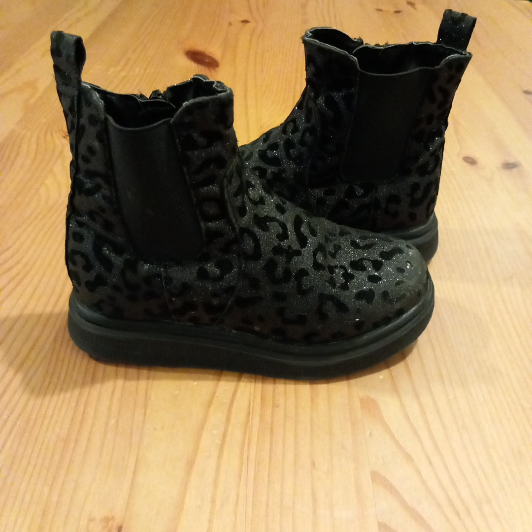 Glittery Animal Print Boots - Girls Infant Size 9 - Matalan