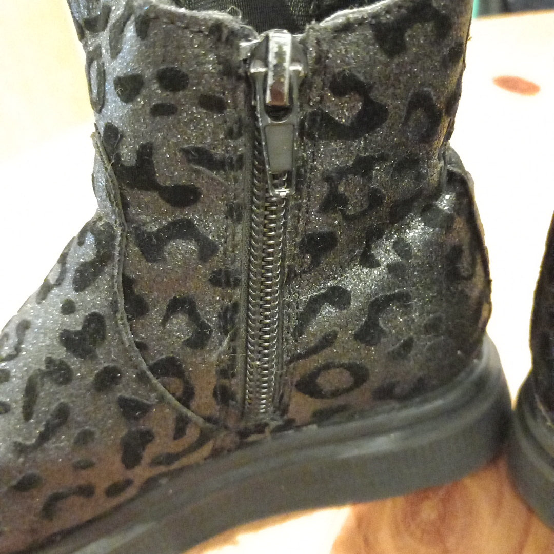 Glittery Animal Print Boots - Girls Infant Size 9 - Matalan