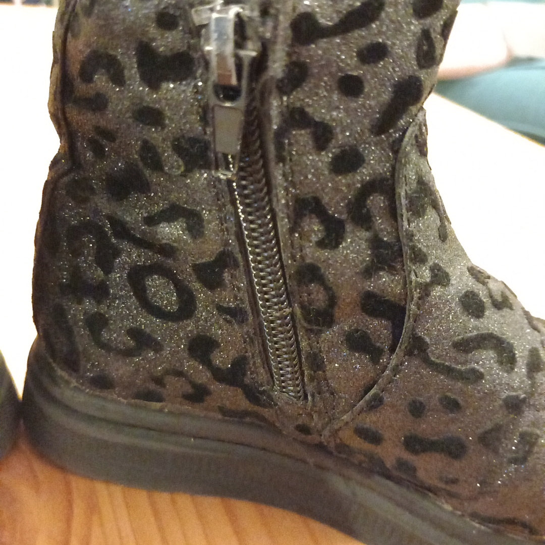 Glittery Animal Print Boots - Girls Infant Size 9 - Matalan