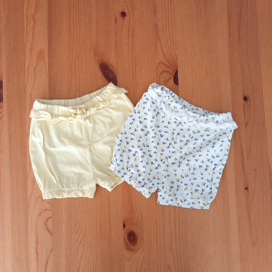 2 x Pairs Of Shorts (Yellow & Floral) - Girls 18-23 months - Matalan