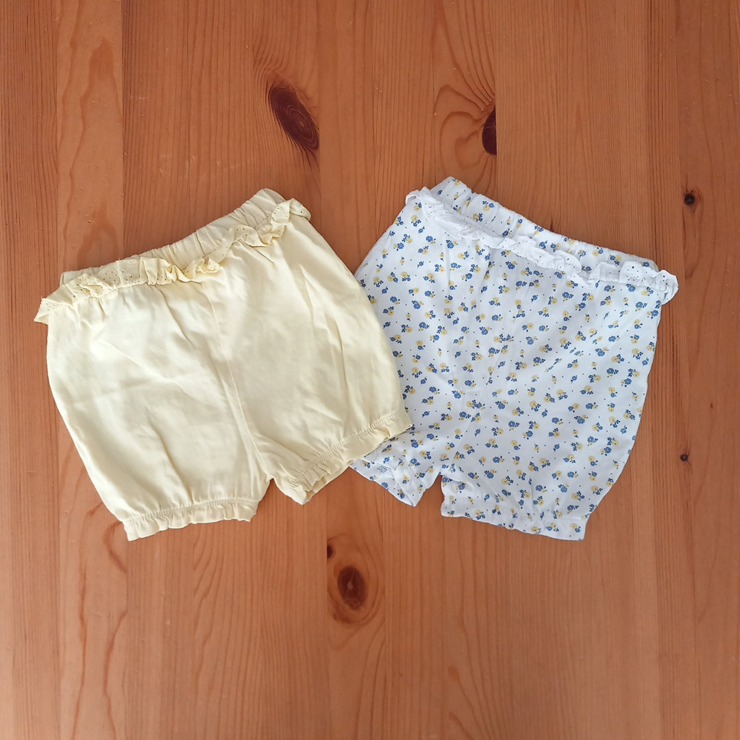 2 x Pairs Of Shorts (Yellow & Floral) - Girls 18-23 months - Matalan